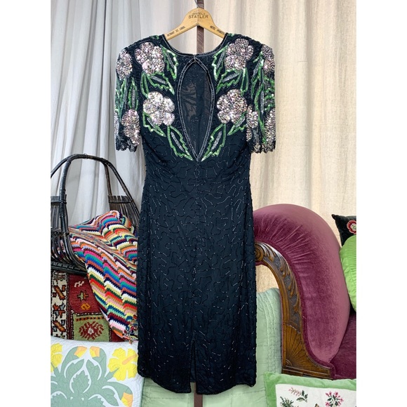 80s Scala Beaded Cocktail Dress - Picture 8 of 13